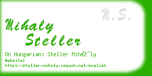 mihaly steller business card